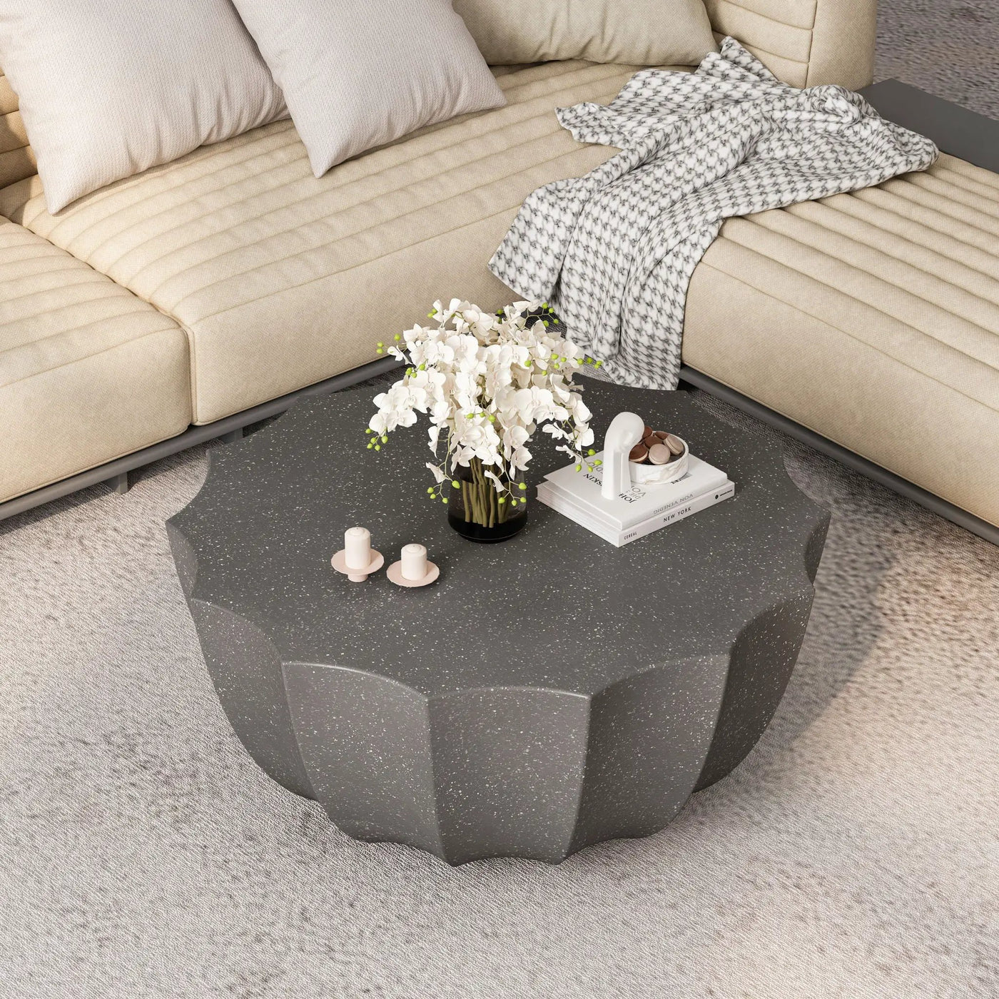 Modern Round Coffee Table For Indoor / Outdoor by Unique Piece Furniture