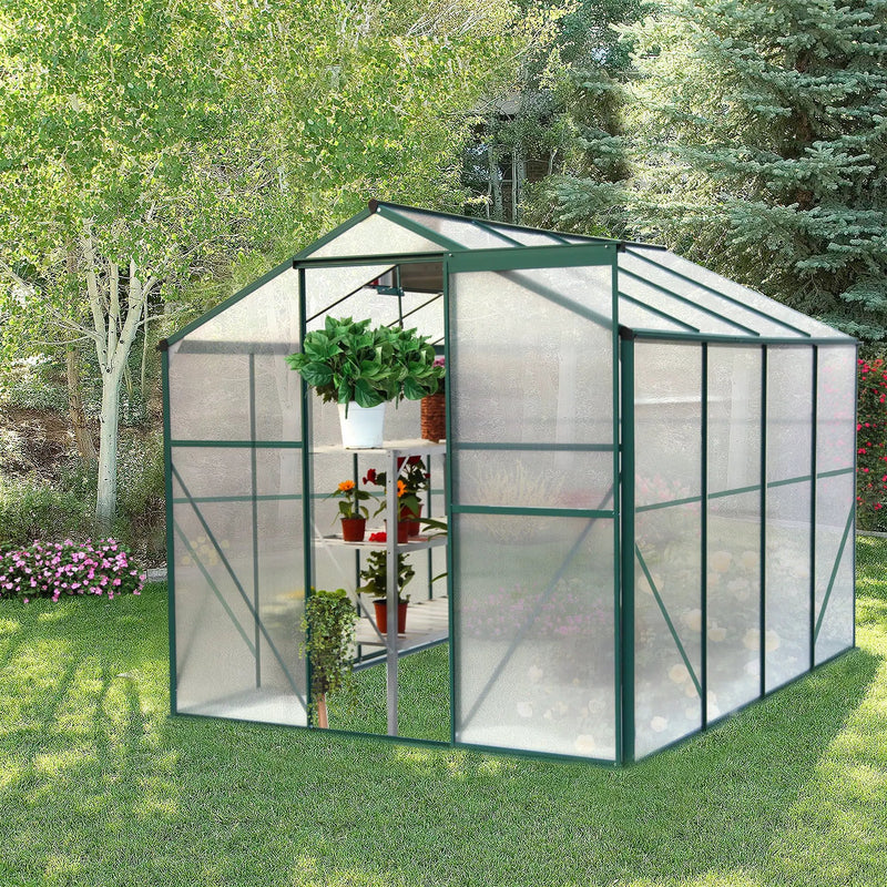 Polycarbonate Greenhouse - 6'x8' Heavy Duty Walk-in Plant Garden Greenhouse by HouseOfZazla