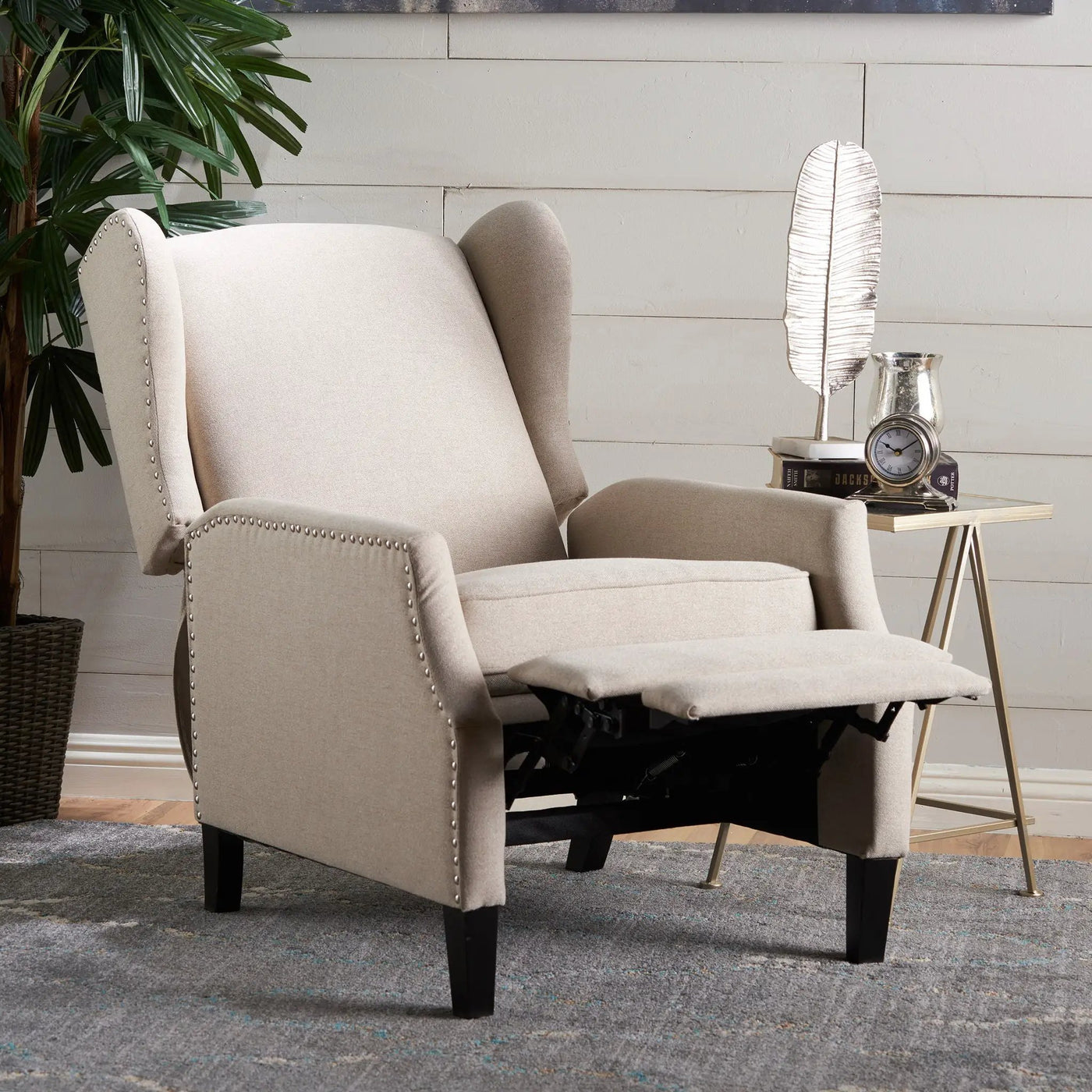 Westeros Wing Back Fabric Upholstered Recliner by Unique Piece Furniture