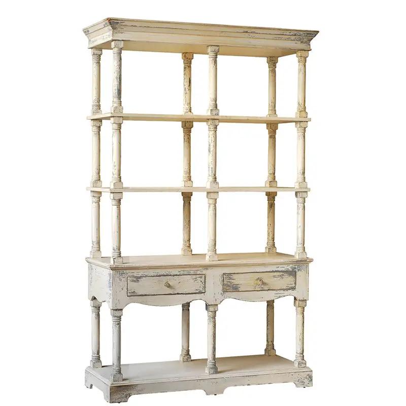 Adela - French Country Bookcase Display Storage Shelf Etageres - Antique White by HouseOfZazla