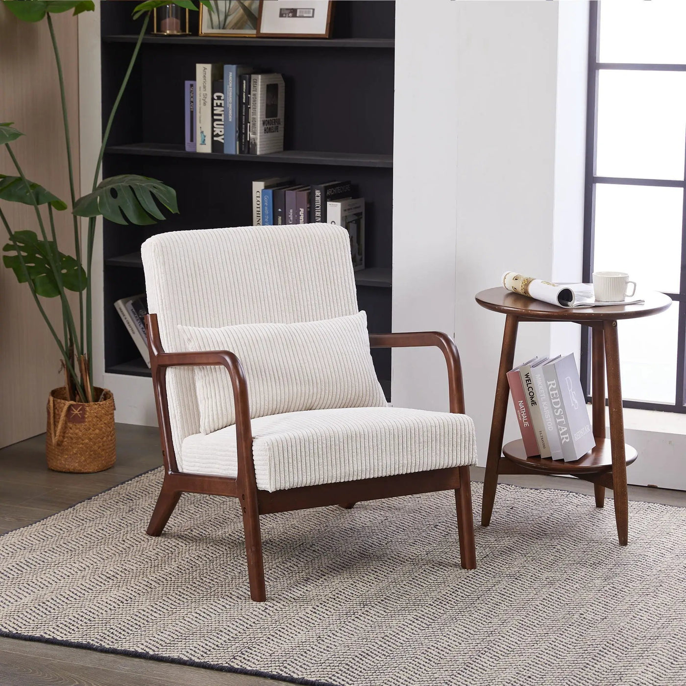 Accent Chair With Pillow And Wood Frame by HouseOfZazla