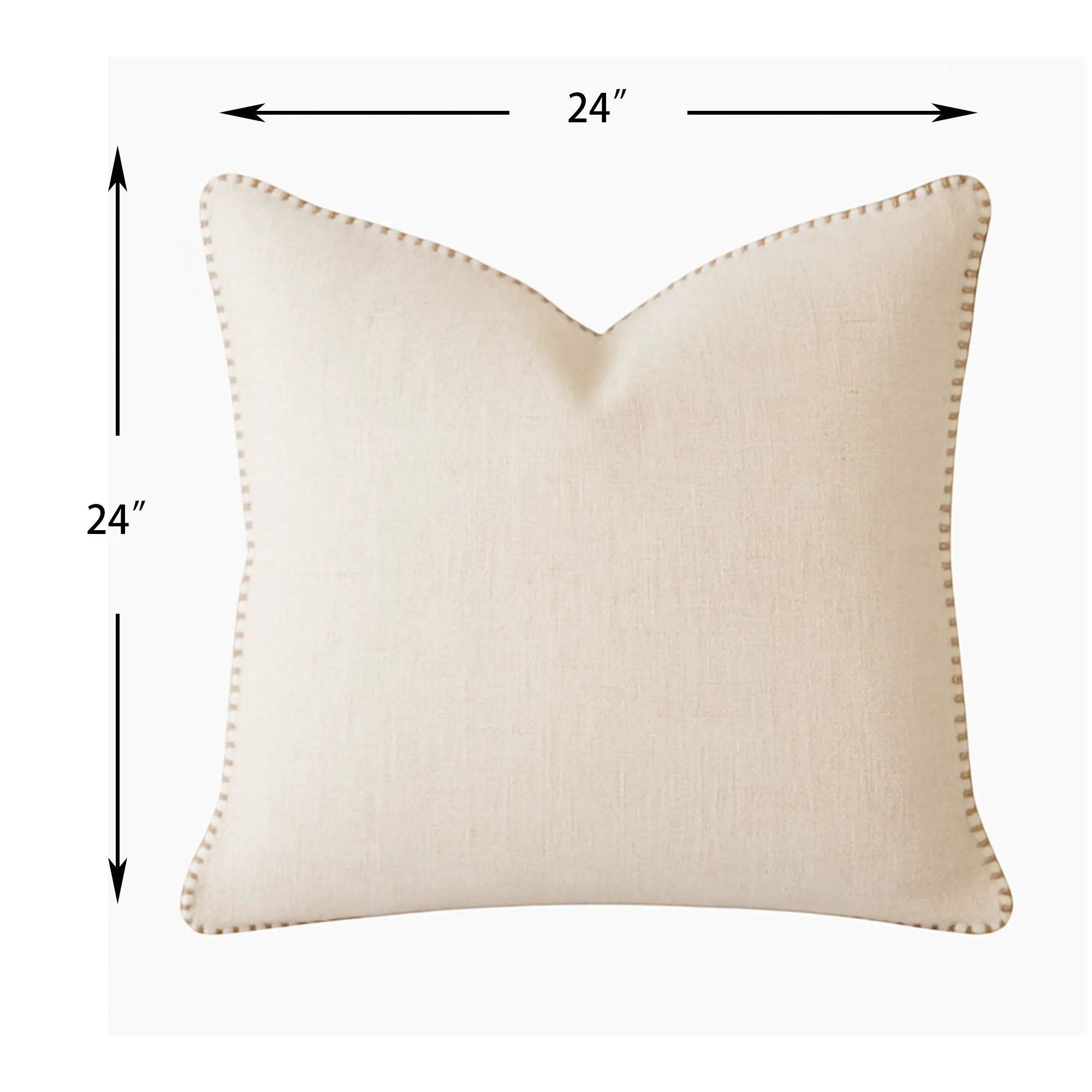 Homey Cozy Throw Pillow With Decorative Stitching - Ivory by HouseOfZazla