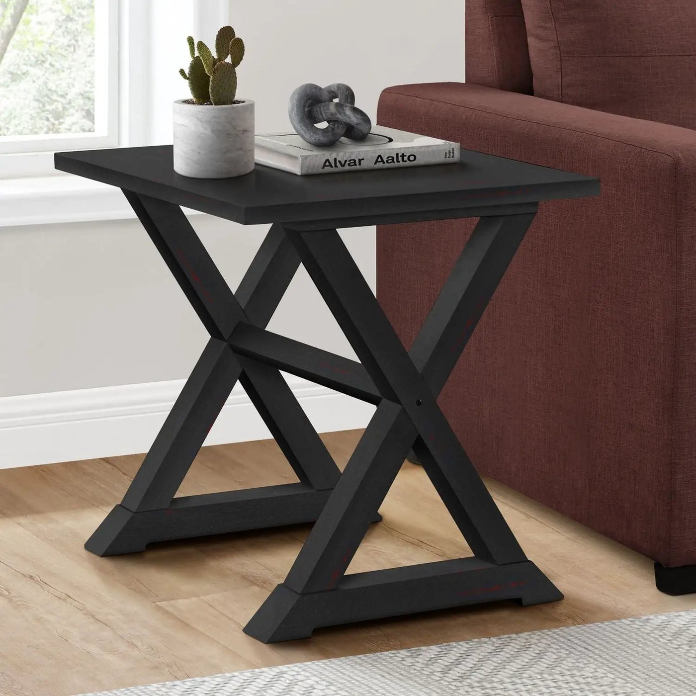 Compact Accent End Table, Square, Transitional by Unique Piece Furniture
