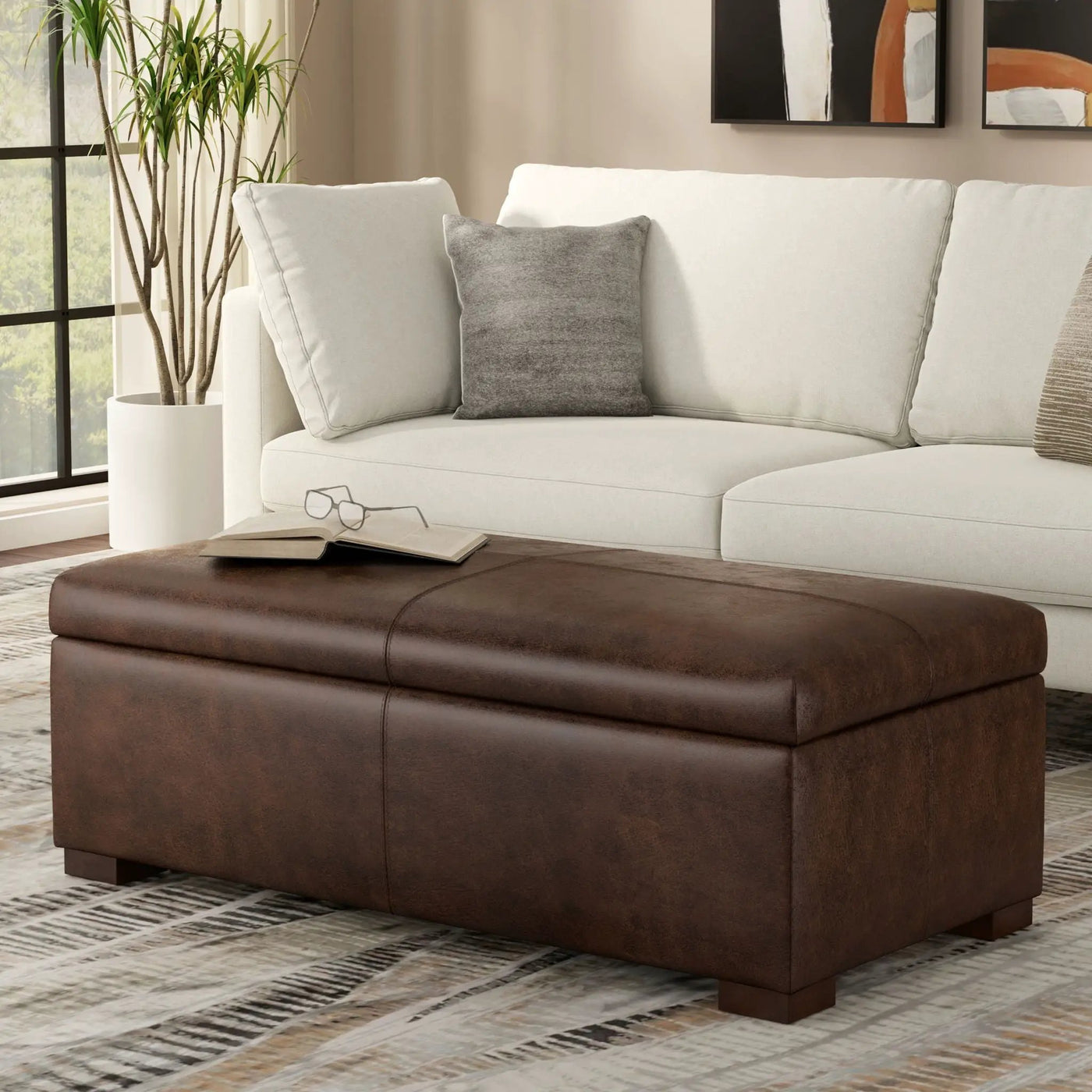 Gabbie - Coffee Table Upholstered Storage Ottoman by Unique Piece Furniture