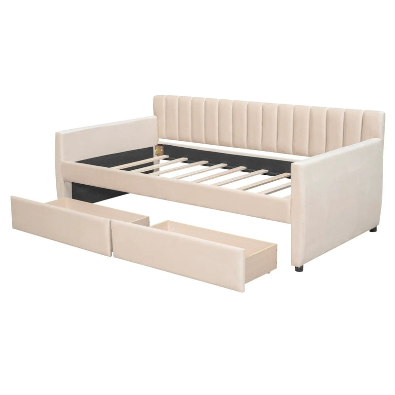 Upholstered Daybed With Slat Support by HouseOfZazla