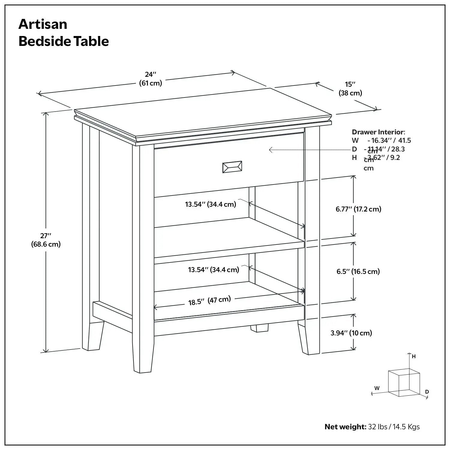 Artisan - Handcrafted Bedside Table by Unique Piece Furniture