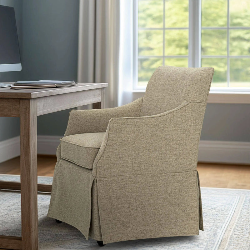 London - Upholstered Skirted Dining Arm Chair by HouseOfZazla
