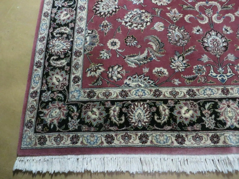 6' X 9' Vintage Handmade Fine India Floral Oriental Silk Accent Wool Rug Carpet by Jewel Rugs
