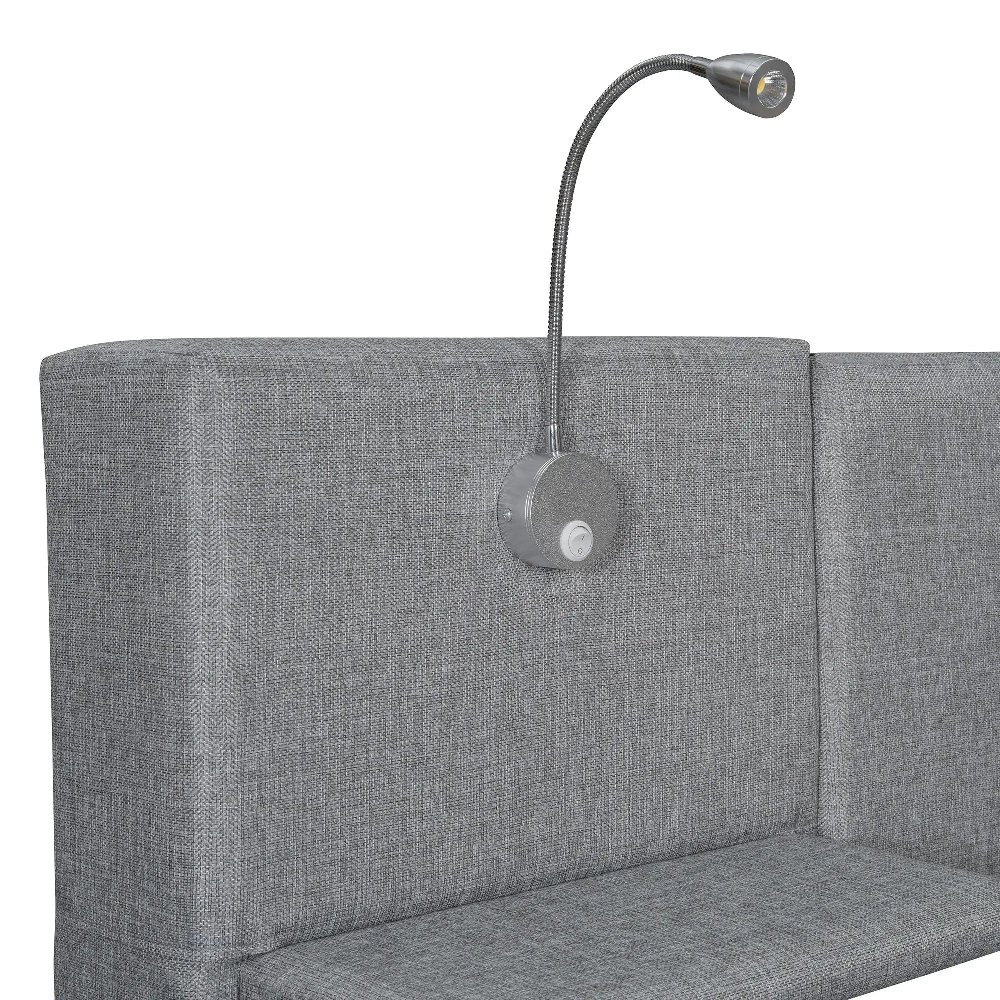 Upholstered Platform Bed With Reading Lights, Drawers, Trundle And Shelves by HouseOfZazla