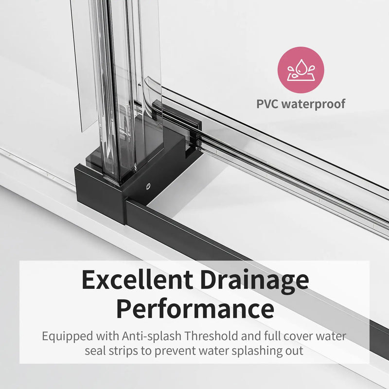 56-60" W x 76" H Frameless Single Sliding Soft-Close Shower Door by HouseOfZazla