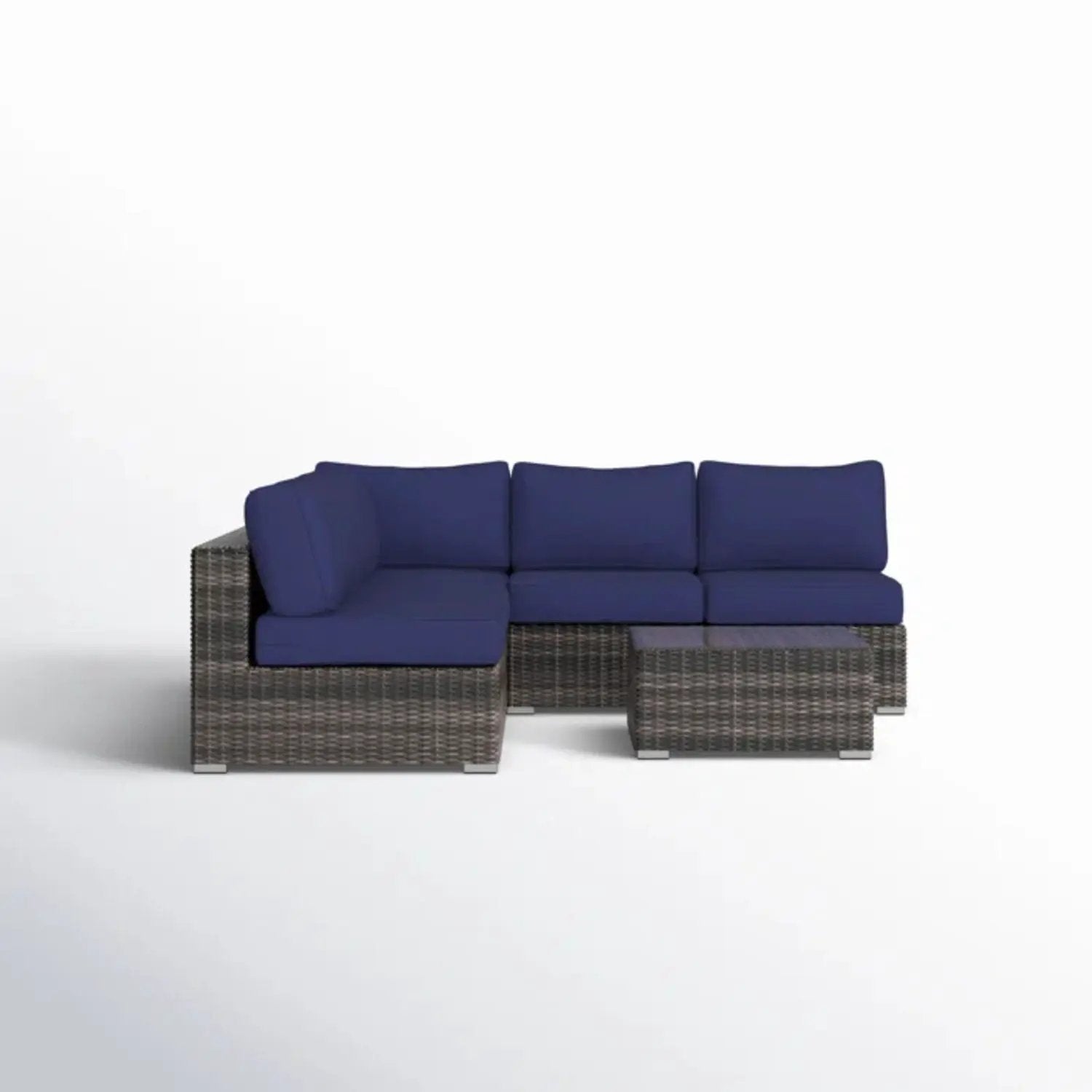 Seating Set With Cushions Handcrafted Wicker Design by HouseOfZazla