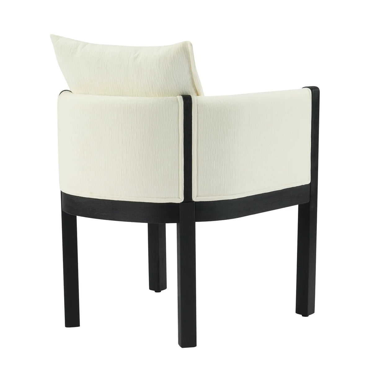 Linen Upholstered Armchair with Black Rubber Wood Legs by HouseOfZazla