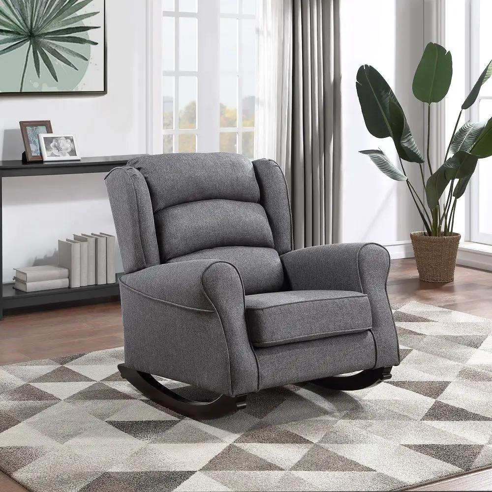 Fabien - Rocking Chair - Gray Fabric by Unique Piece Furniture