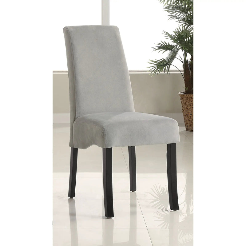 Upholstered Dining Chair Soft Padded Seat And Flared Back Design (Set of 2) - Gray by HouseOfZazla