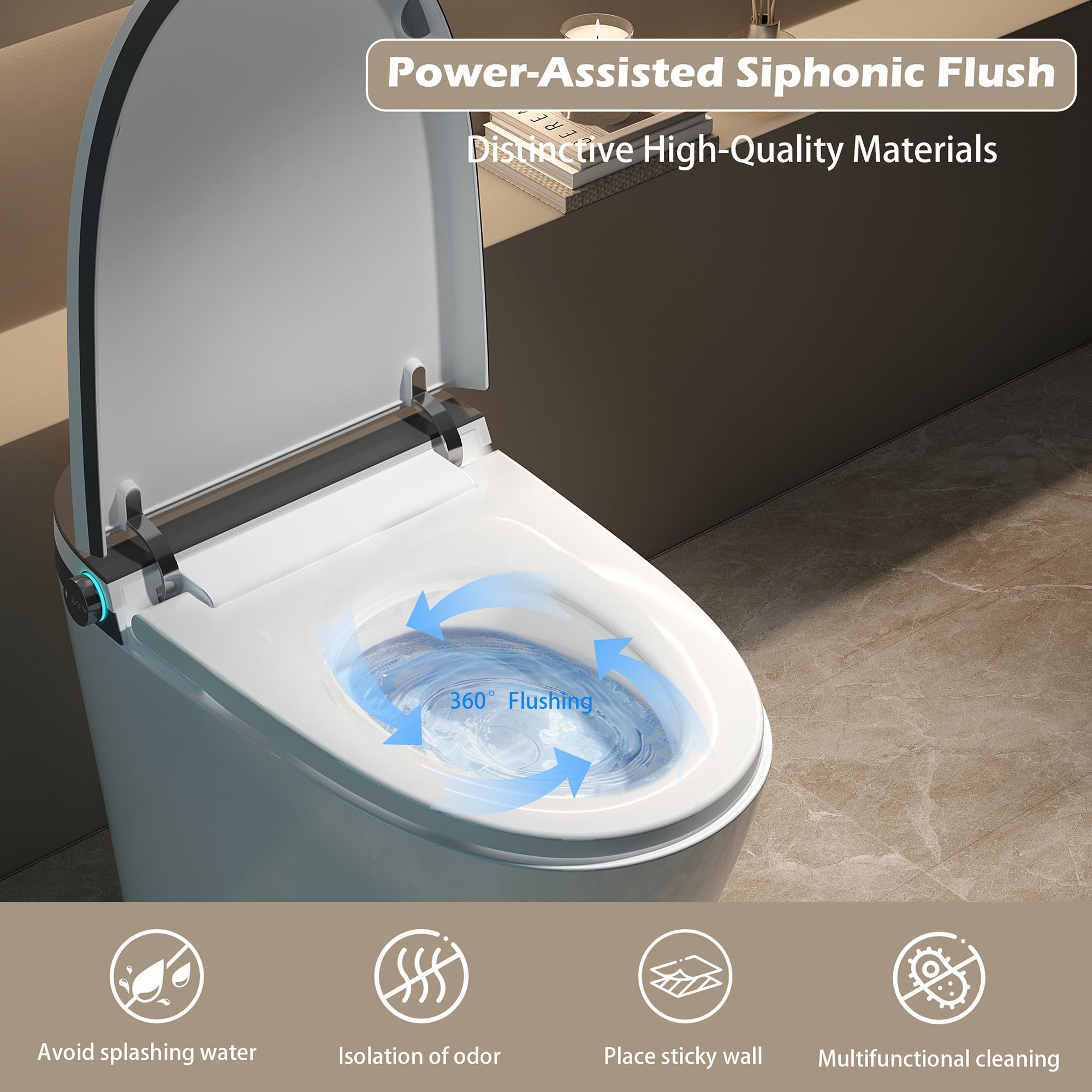 Smart Toilet with Built-In Bidet and Heated Seat by HouseOfZazla