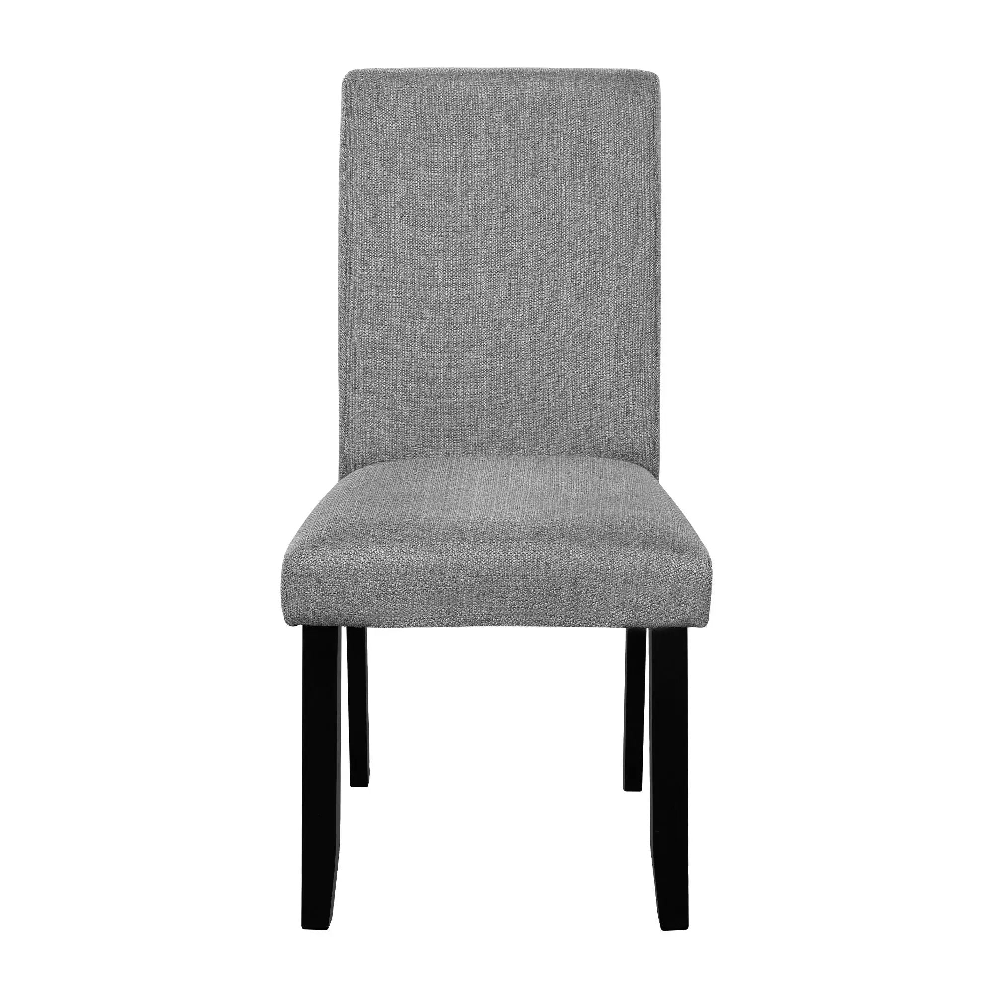 5 Piece Round Dining Table Set, Dining Table And 4 Upholstered Chairs For Dining Room, Kitchen Room, Living Room - White / Gray by HouseOfZazla