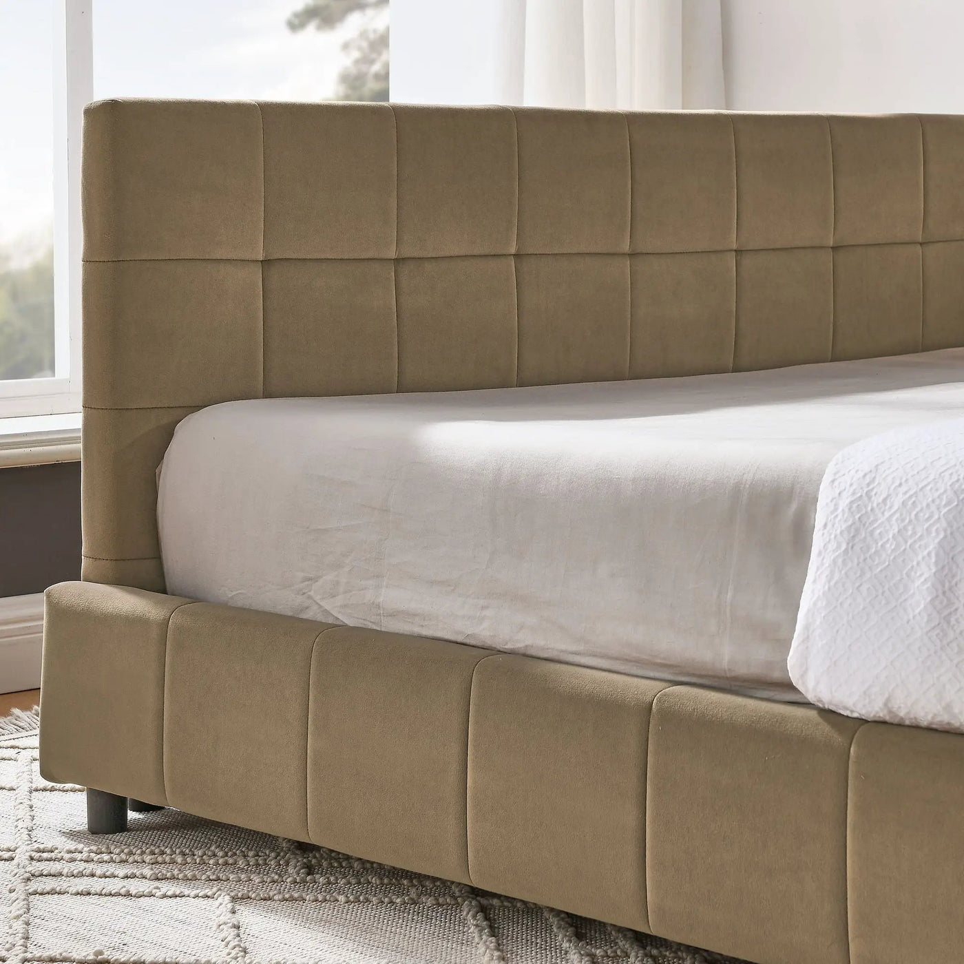 Upholstered Bed Frame With Tufted Backrest And Armrests by HouseOfZazla