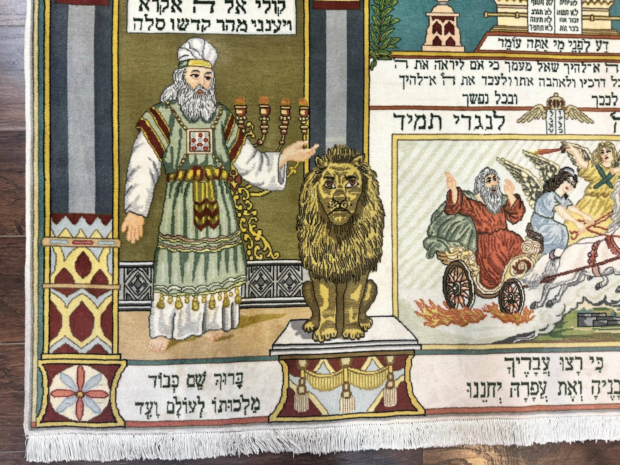 Persian Tabriz Jewish Pictorial Rug - Biblical Scenes, Kork Wool by Jewel Rugs