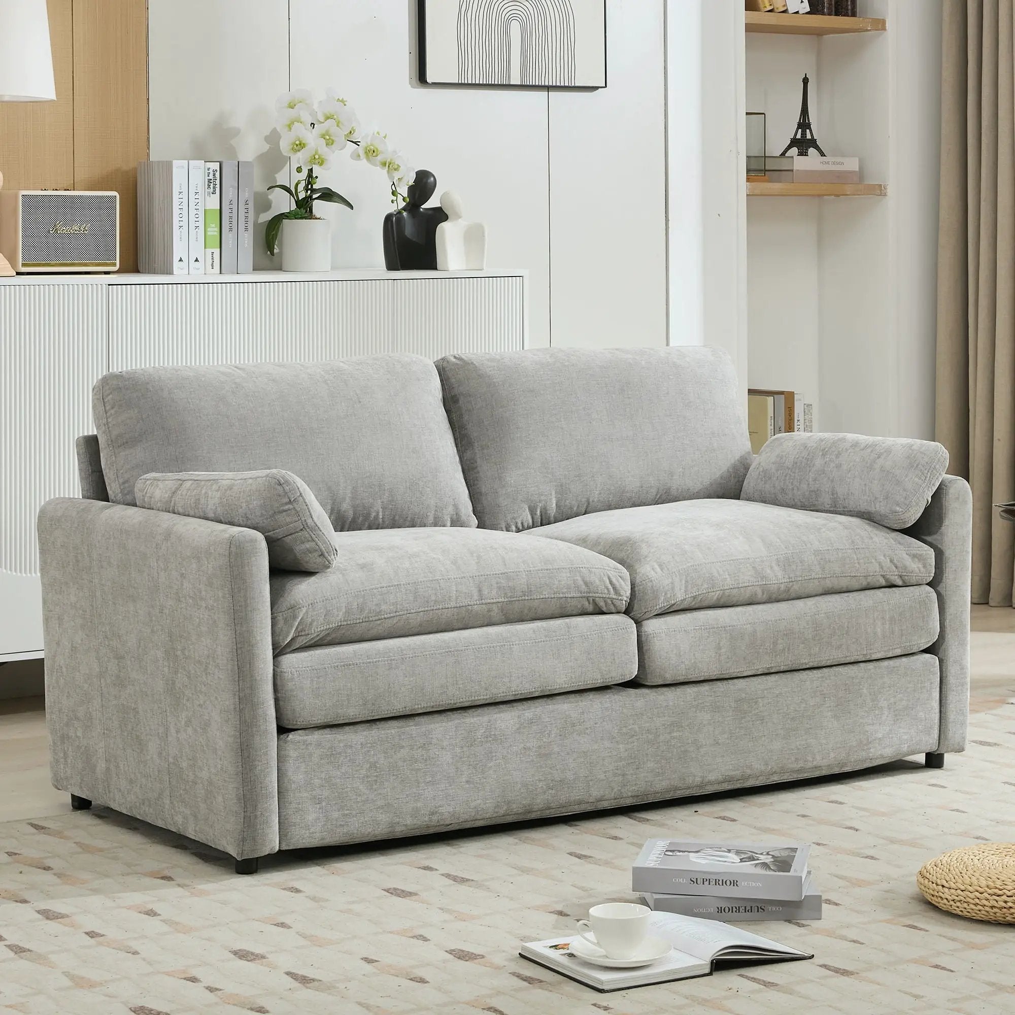 Cozy Upholstered Cushion Loveseat Sofa For Living Room by HouseOfZazla