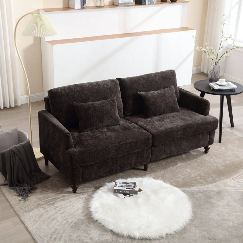 Mid Century Modern Fabric Loveseat Sofa, 2 Seat Upholstered Couch by Unique Piece Furniture