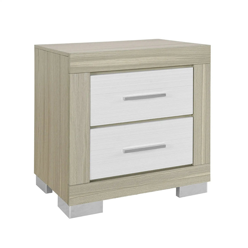 Elsa - 2 Toned Nightstand With Bar Handle And Spacious Drawers by HouseOfZazla