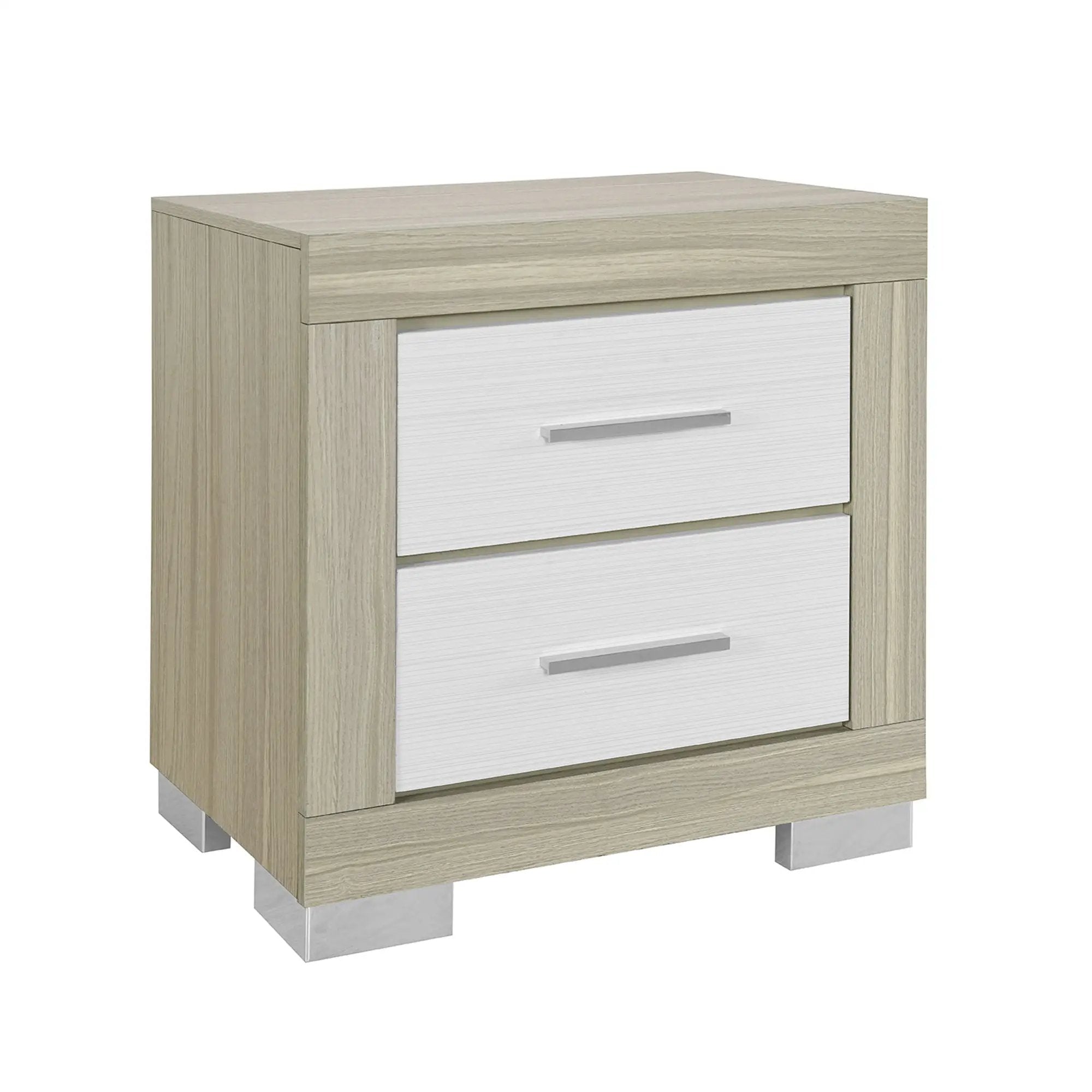 Elsa - 2 Toned Nightstand With Bar Handle And Spacious Drawers by Unique Piece Furniture