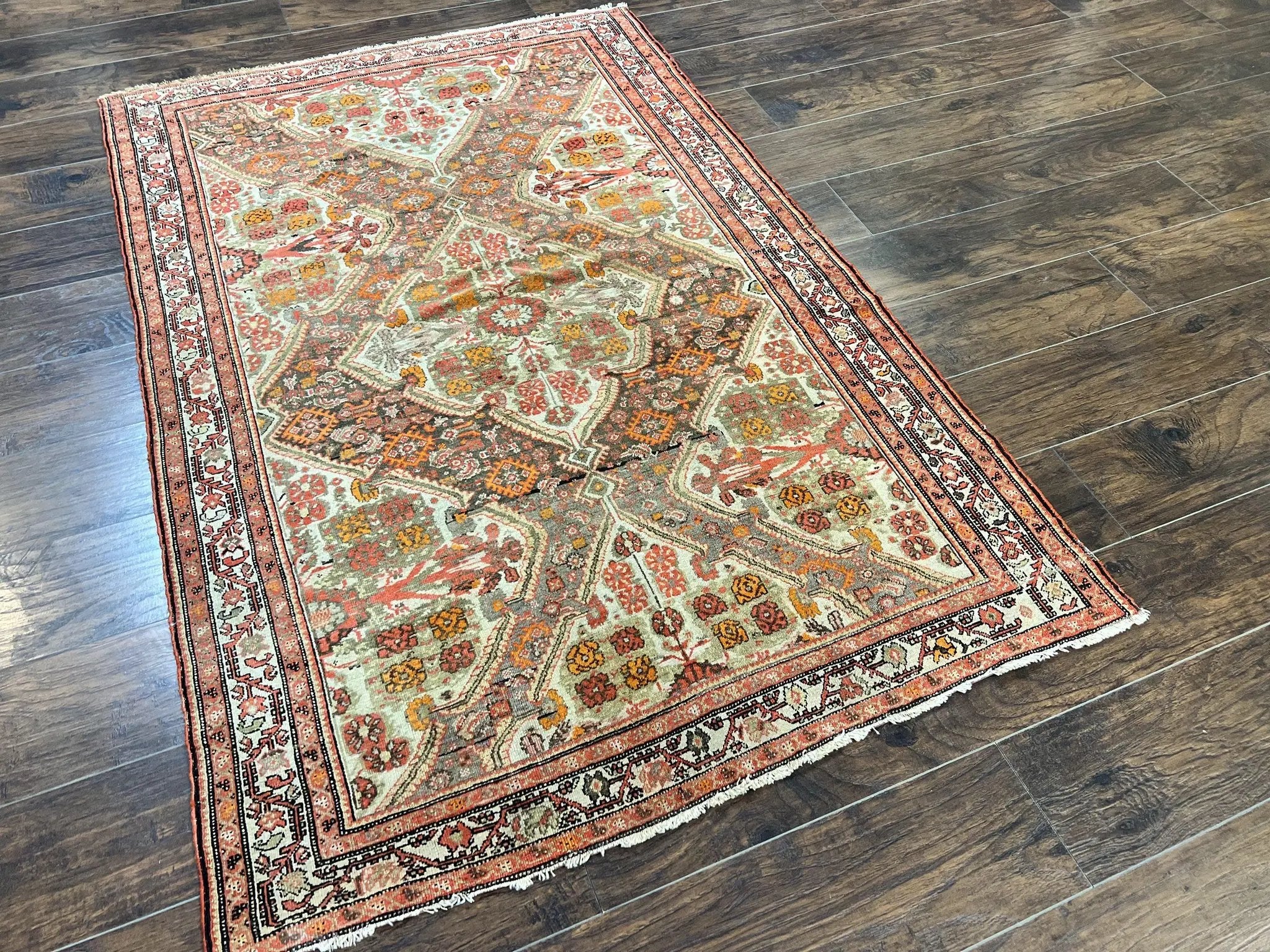 Wonderful Antique Persian Malayer Rug 4x6, Wool Hand Knotted Authentic Oriental Carpet, Very Fine by Jewel Rugs