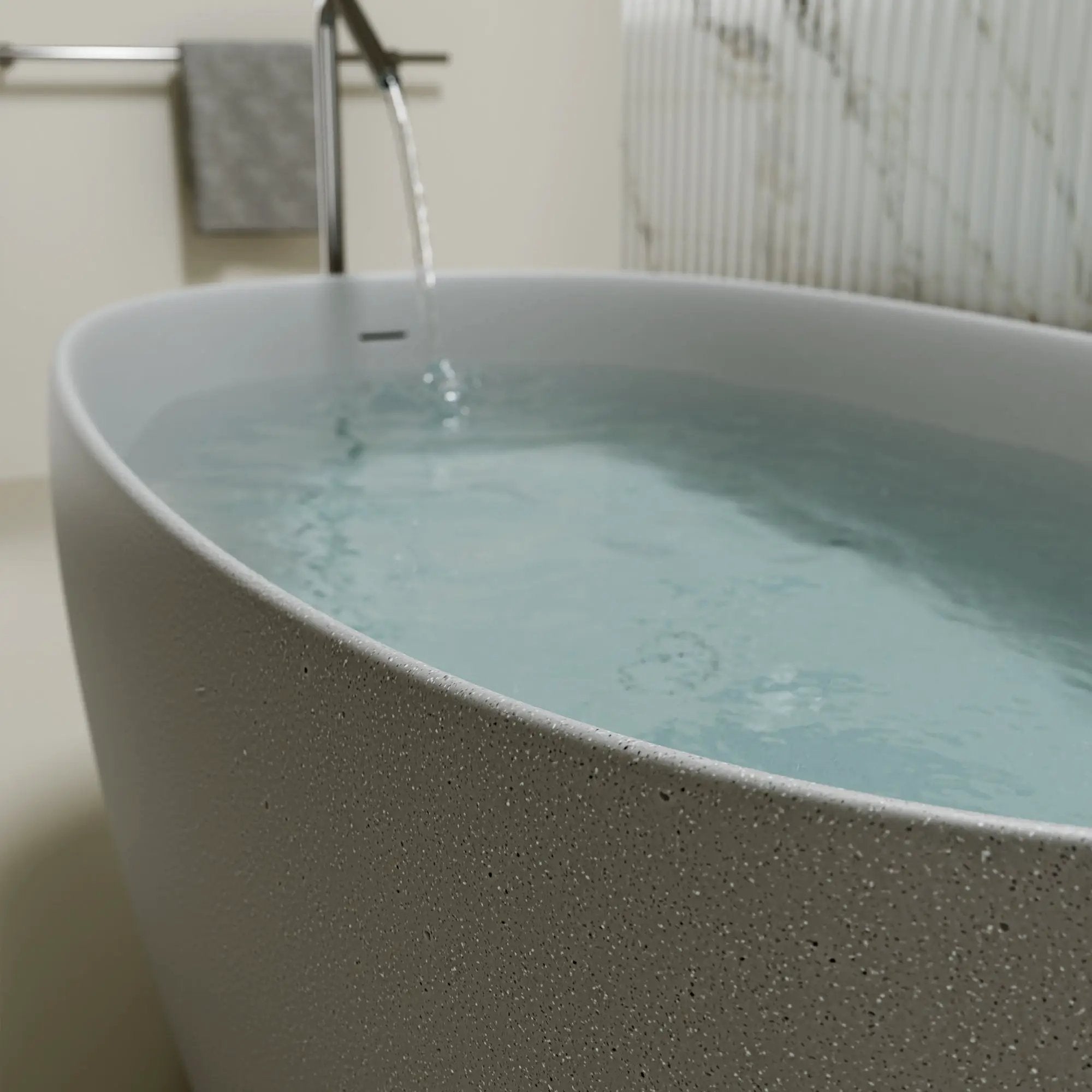 47'' Freestanding Bathtub Resin Stone Soaking Bathtub by HouseOfZazla