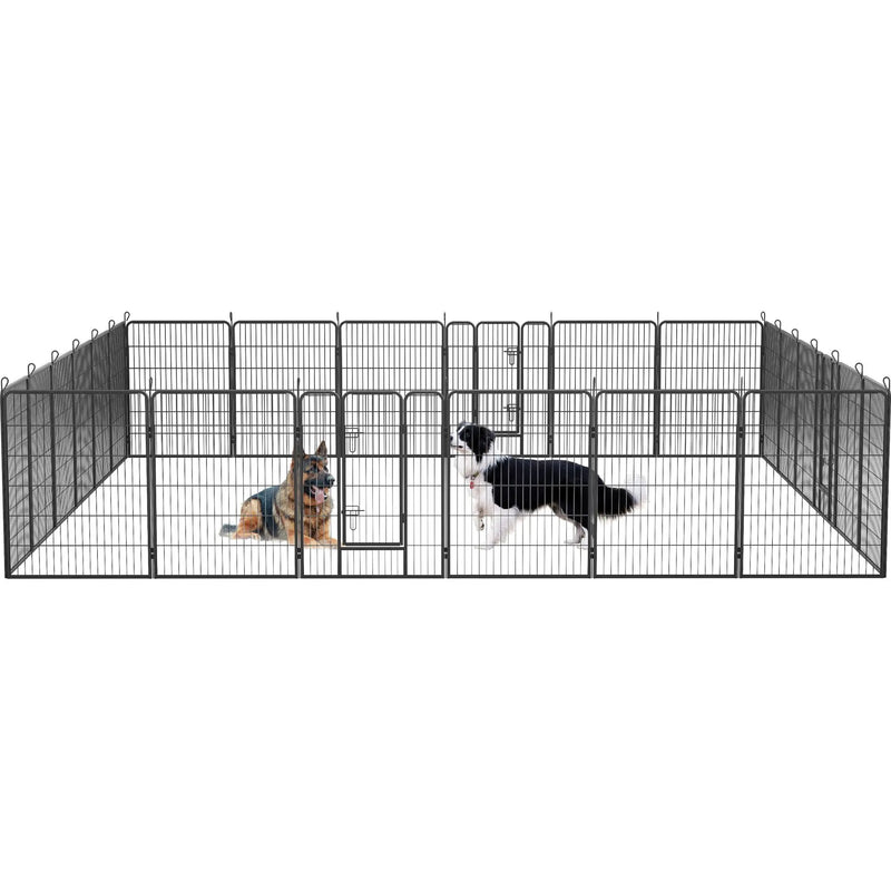 Dog Pens Outdoor Height Foldable Panels Heavy Duty Metal Portable Dog Playpen Indoor Anti Rust Exercise Dog Fence With Doors For Pets Play Pen For RV Camping Yard by HouseOfZazla