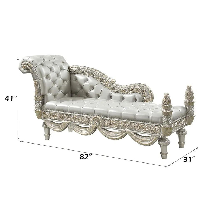 Sandoval - Bench - Beige Synthetic Leather & Champagne by Unique Piece Furniture