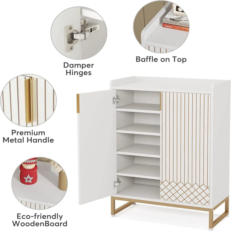 5 Tiers Shoe Storage Organizer With Doors