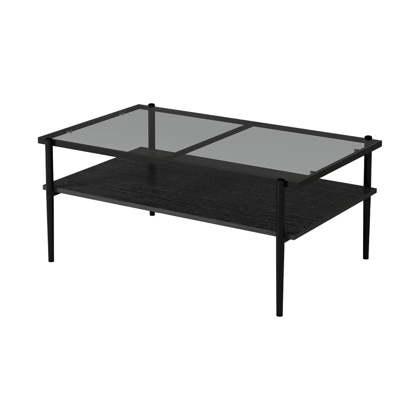 Rectangle Coffee Table With Tempered Glass Top And Legs, Modern Table For Living Room by HouseOfZazla