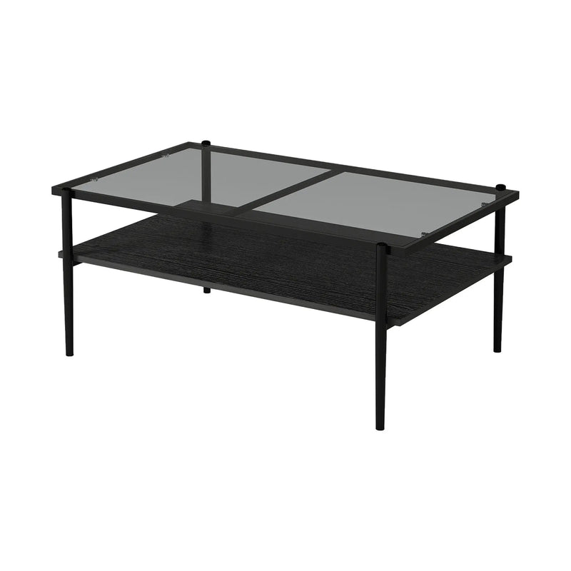 Rectangle Coffee Table With Tempered Glass Top And Legs, Modern Table For Living Room by HouseOfZazla