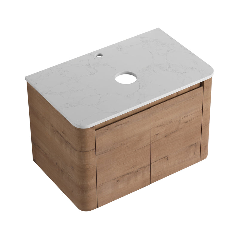 30" Wall-Mounted Bathroom Vanity with 2 Soft-Close Doors by HouseOfZazla