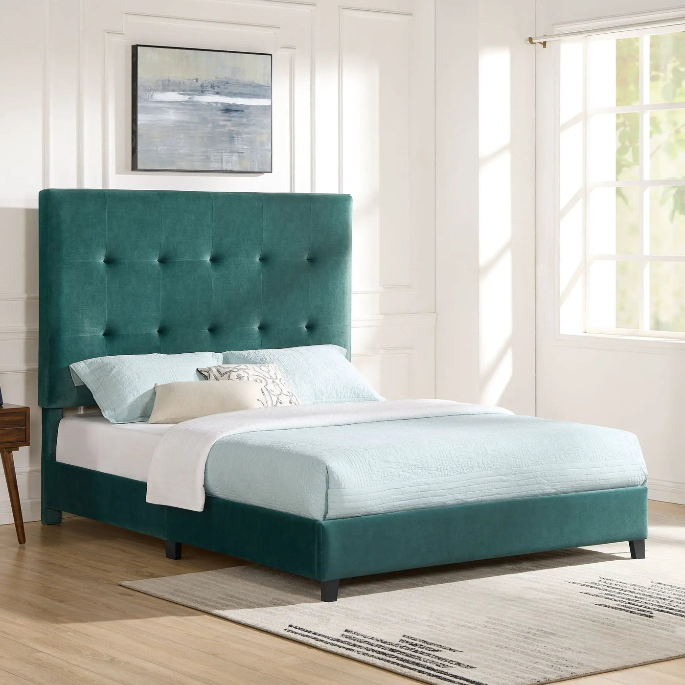 Tufted Upholstered Headboard Platform Bed by Unique Piece Furniture