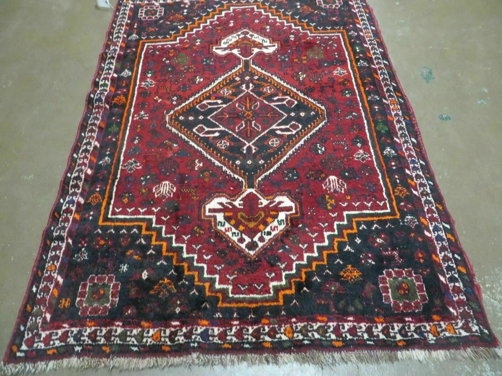 4' X 6' Antique Handmade Turkish Wool Veg Dyes Rug Organic Red Nice M10 by Jewel Rugs