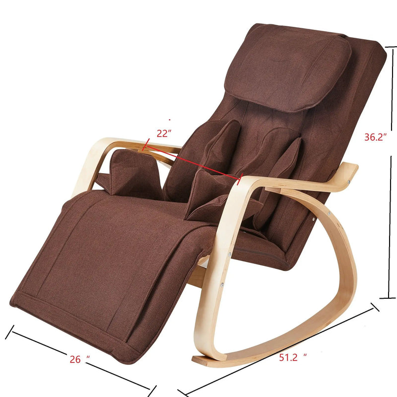 Full Massage Function Air Pressure Comfortable Relax Rocking Chair, Lounge Chair Relax Chair - Brown by HouseOfZazla