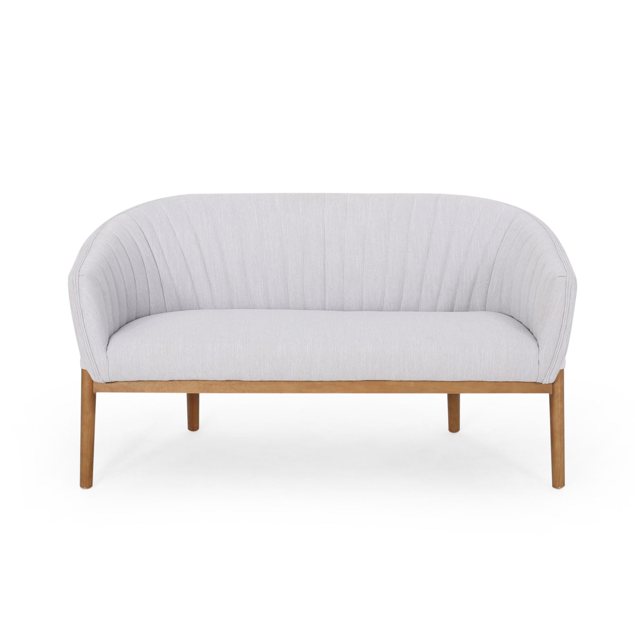Mid Century Modern Loveseat With Channel Stitched Backrest by HouseOfZazla