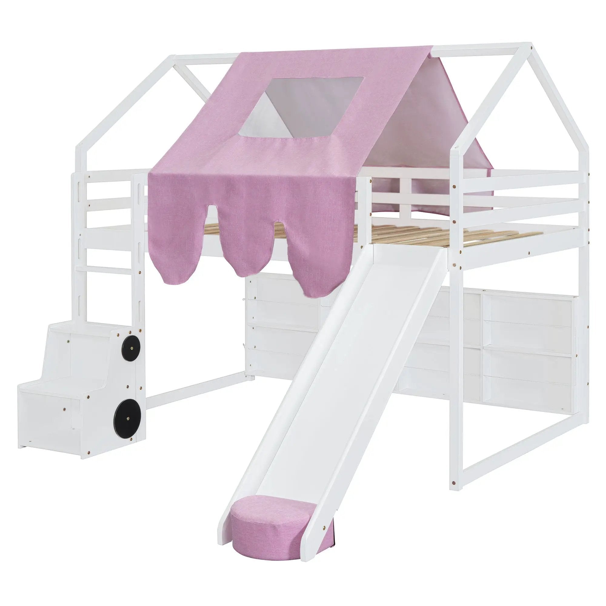 Loft Bed With House Shaped Frame And Tent by HouseOfZazla