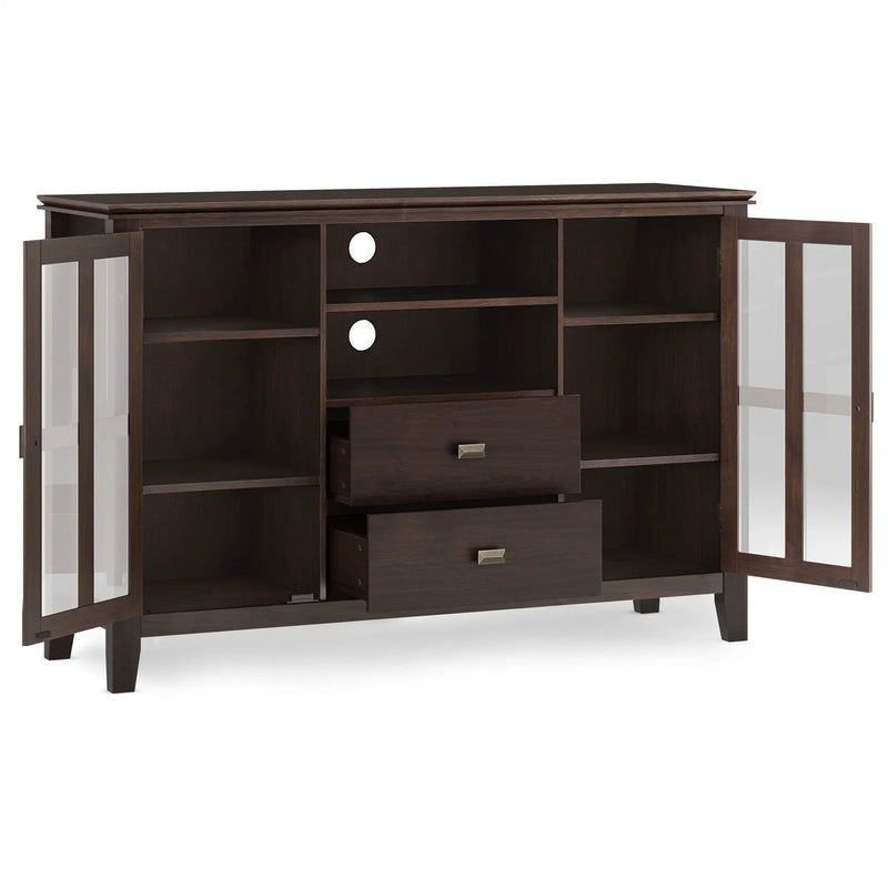 Artisan - Tall TV Media Stand - Dark Chestnut Brown by HouseOfZazla