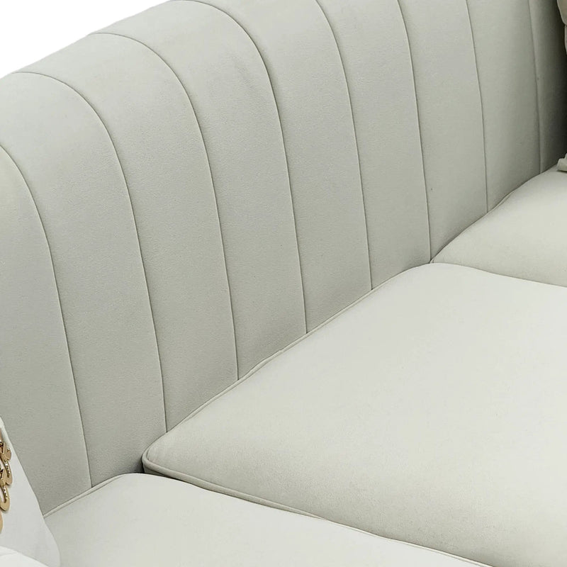 FX-P82B-BE (834-3 Sofa) Velvet 3-Seater Sofa by HouseOfZazla
