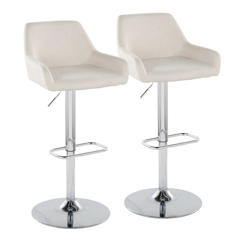 Daniella - Contemporary Adjustable Barstool With Swivel With Rounded Rectangle Footrest (Set of 2) by Unique Piece Furniture