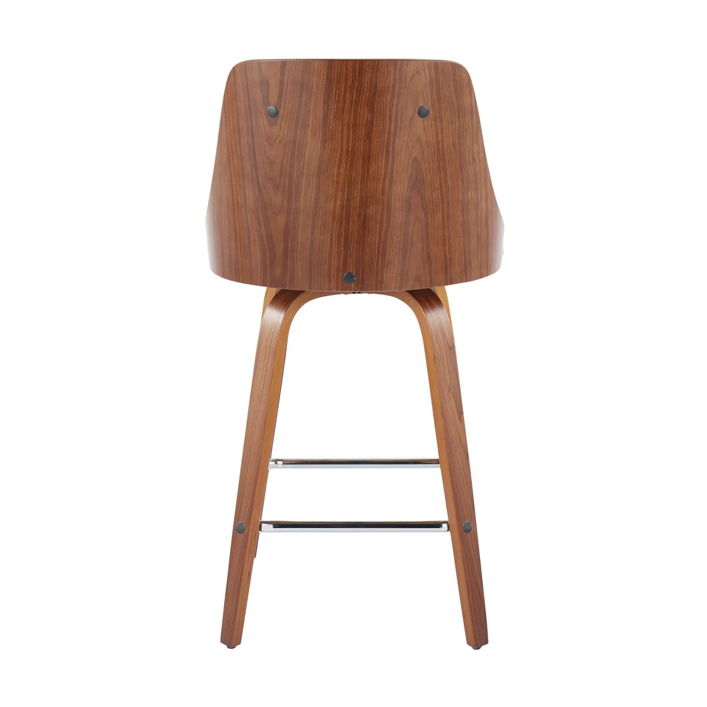 Gianna - Mid Century Modern Fixed Height Counter Stool With Swivel With Square Footrest (Set of 2) by HouseOfZazla
