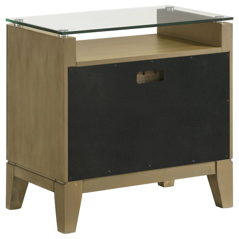 Granada 2-drawer Glass Top Nightstand Natural Pine by Unique Piece Furniture