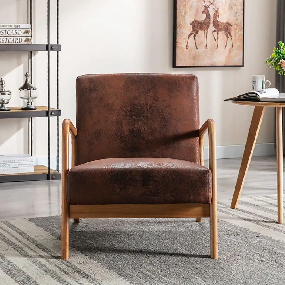 Classic Mid-Century Modern Accent Chairs, Open Framed Armchair With Cushioning by Unique Piece Furniture