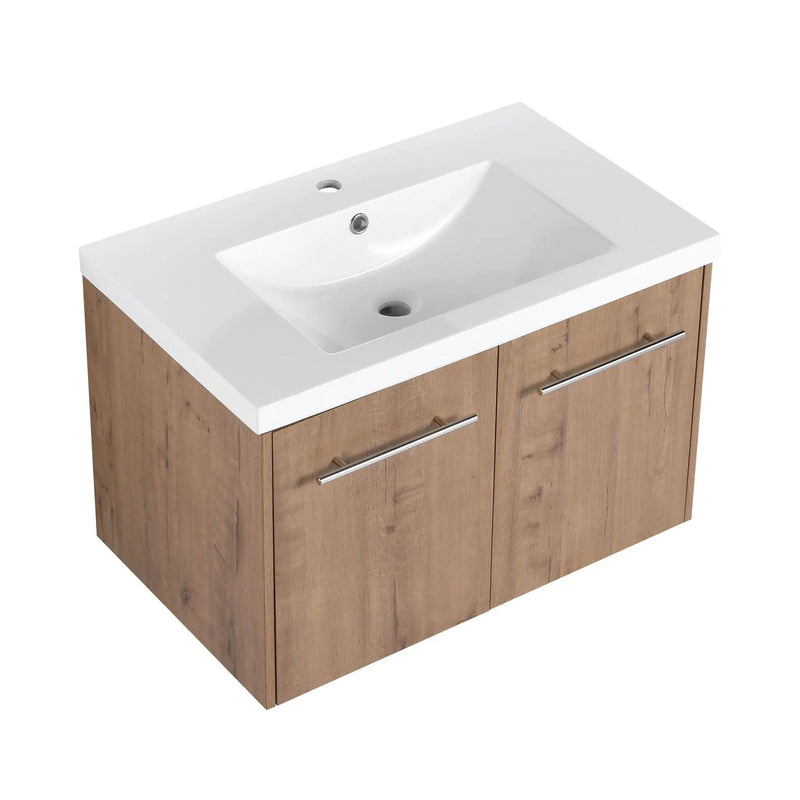 Modern Floating Bathroom Vanity With Resin Sink, Soft Close Doors by HouseOfZazla