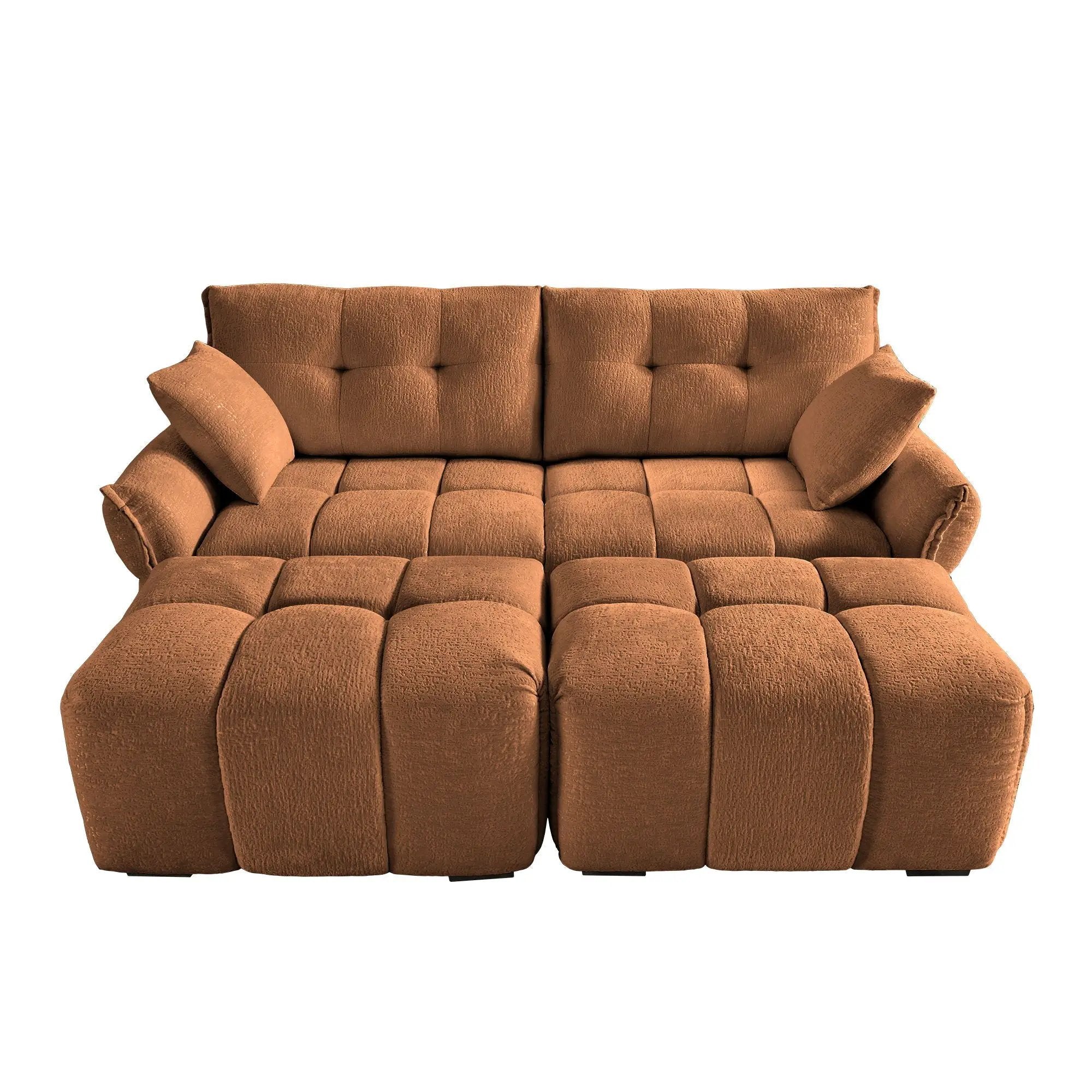 Sofa Set With Ottoman And Pillows, Textured, High Resilience Cushions by Unique Piece Furniture