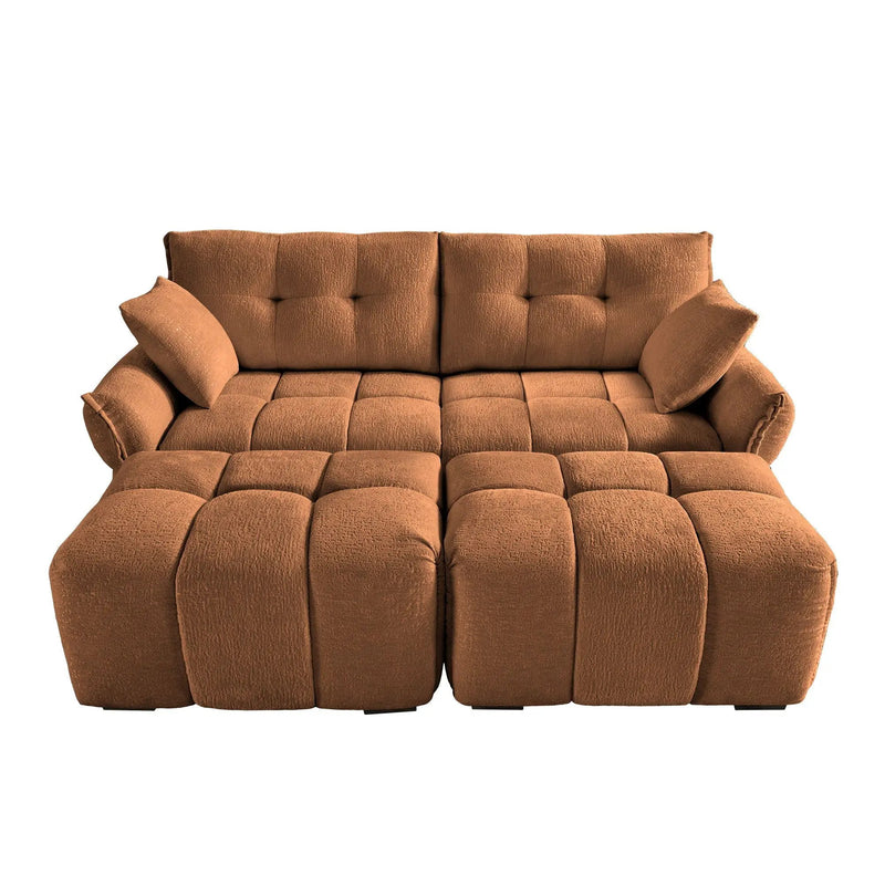 Sofa Set With Ottoman And Pillows, Textured, High Resilience Cushions by Unique Piece Furniture