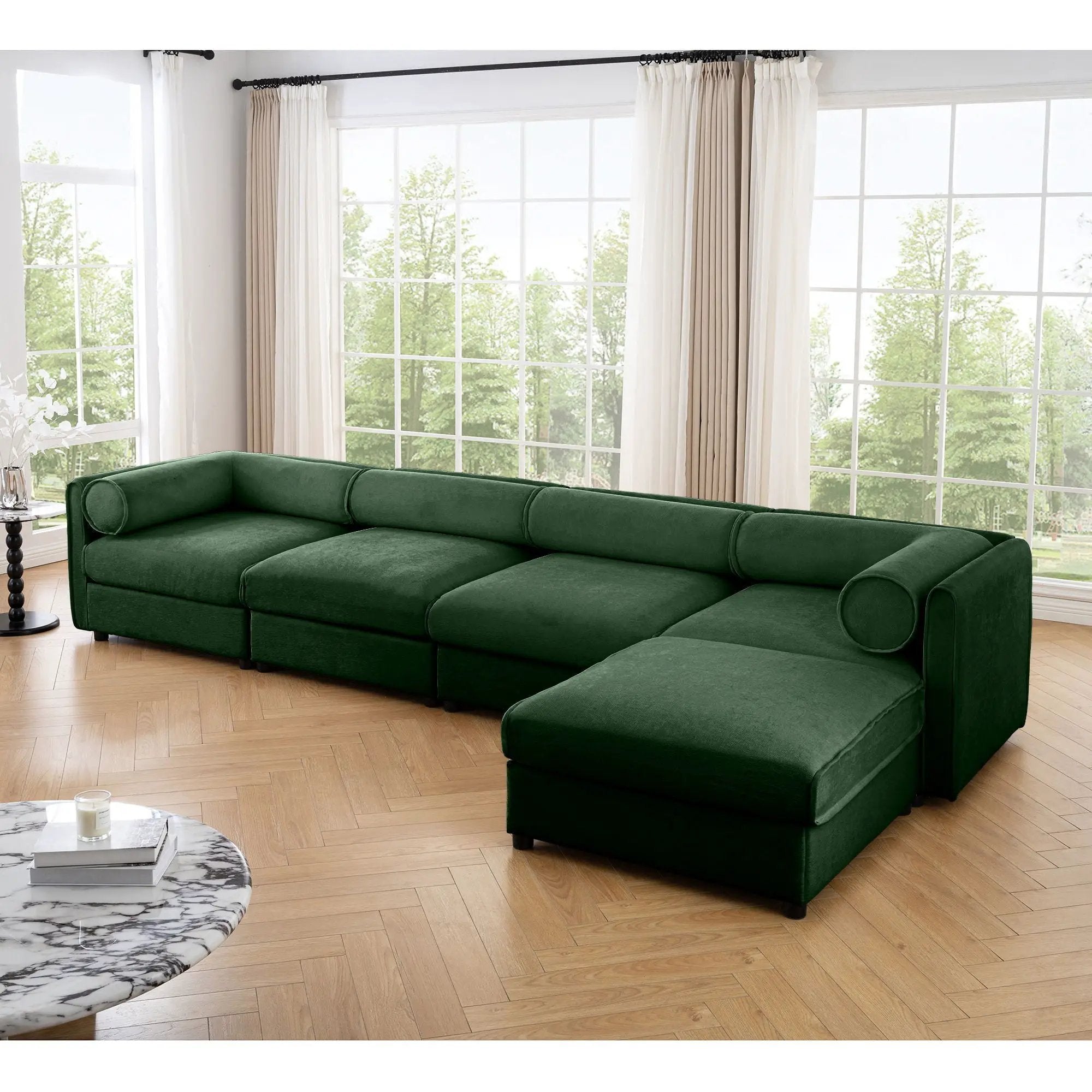 Contemporary Elegant Sofa With Storage And Ottoman by Unique Piece Furniture