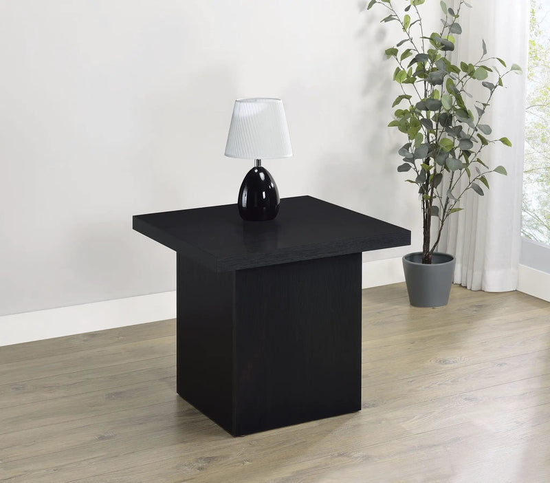 Max Square Engineered Laminate End Side Table Black by Unique Piece Furniture